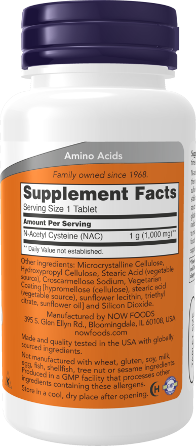 NOW FOODS NAC 1000 MG 120 TABLETS
