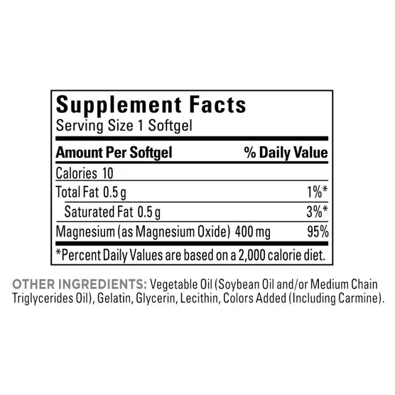 Nature Made Extra Strength Magnesium 400 mg 180 Softgels