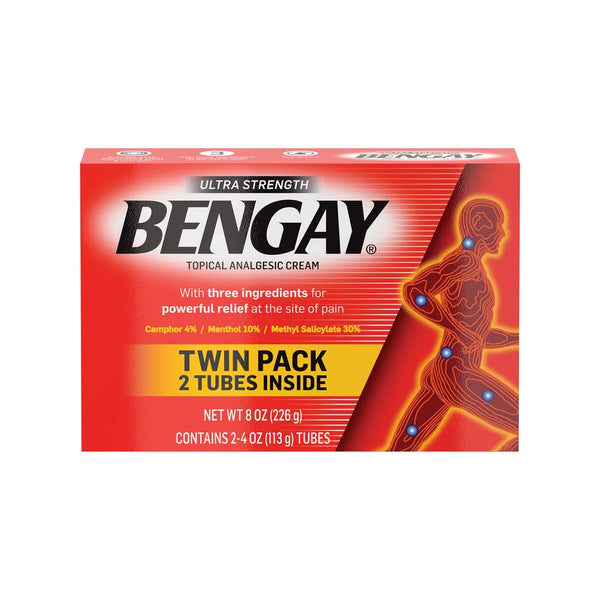 Bengay Ultra Strength BENGAY, Non-Greasy Topical Pain Relieving Cream, 8 Ounces
