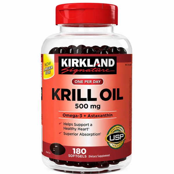 Kirkland Signature Krill Oil 500mg, 180 Softgels