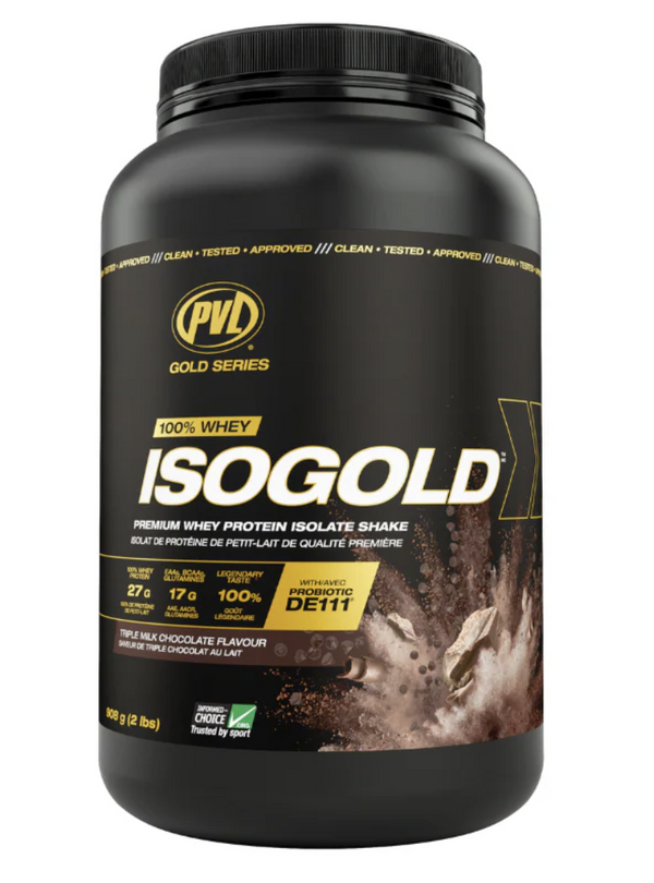 PVL - (Gold Series) 100% Whey ISOGOLD 908g /// 2LBS // TRIPLE MILK CHOCOLATE
