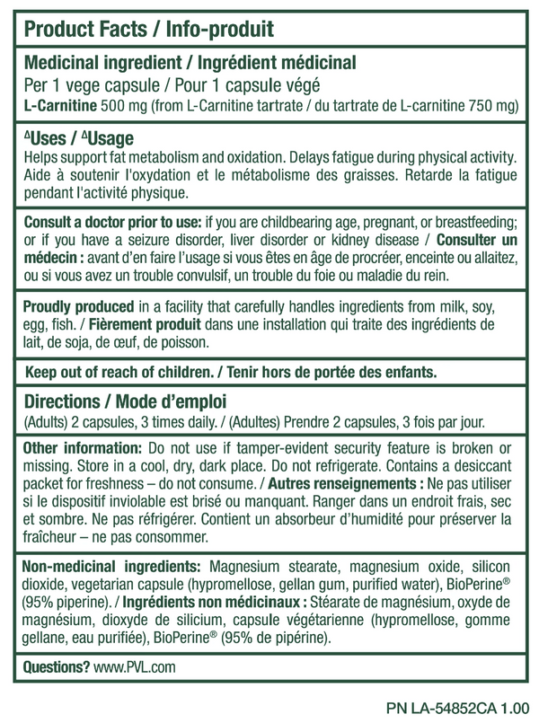 PVL Carnitine 750mg