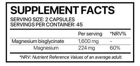Muscle Rulz Magnesium Bisglycinate 90 Capsules