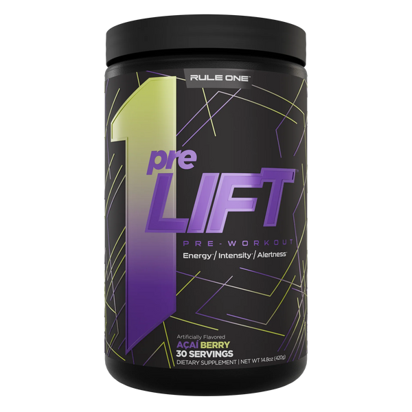 Rule 1 pre LIFT Pre-Workout - 6g Citrulline, 3.2g Beta Alanine, 3 Caffeine Sources + 20 Others for Energy, Alertness, & Endurance 30 Servings