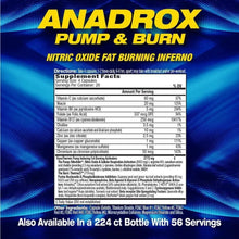 MHP Anadrox Pump & Burn- 112 Capsules Energy Pump Fatloss MHP