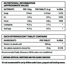 Muscle Rulz Vitamin C+Zinc Immunity Booster 20 Effervescent Tablets MUSCLE RULZ
