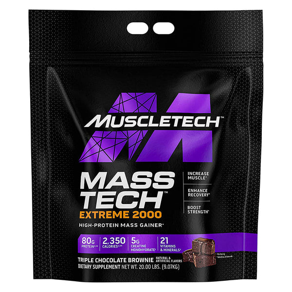 Muscletech Mass-Tech Extreme 2000 Mass Gainer Protein Powder 20 lbs MUSCLETECH